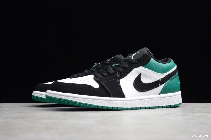 One Kick Low Air White Green 1 553558-113 Mystic Black Jordan 0714